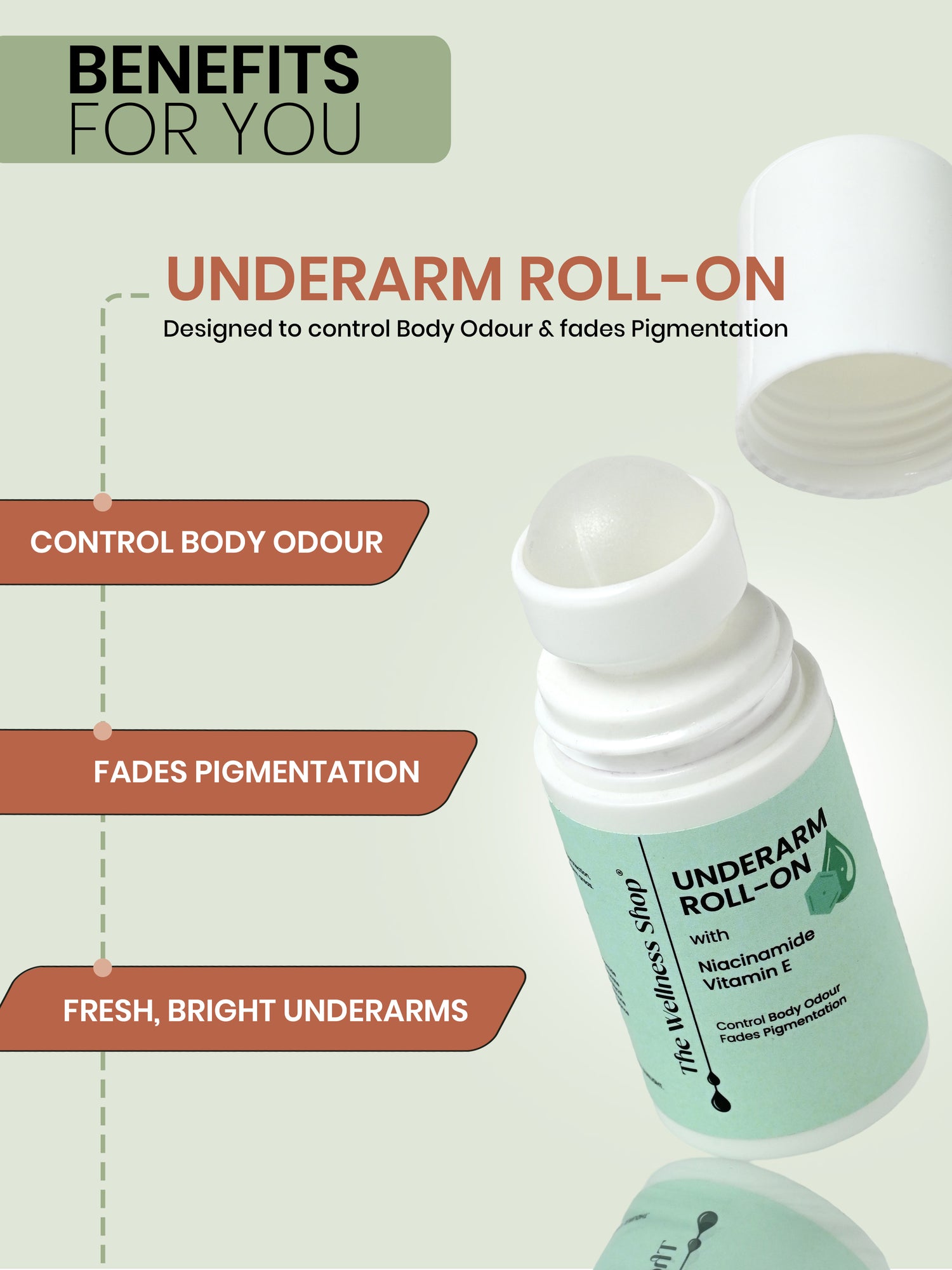 UNDERARMS ROLL ON FOR ODOUR CONTROL &amp; PIGMENTATION CONTROL