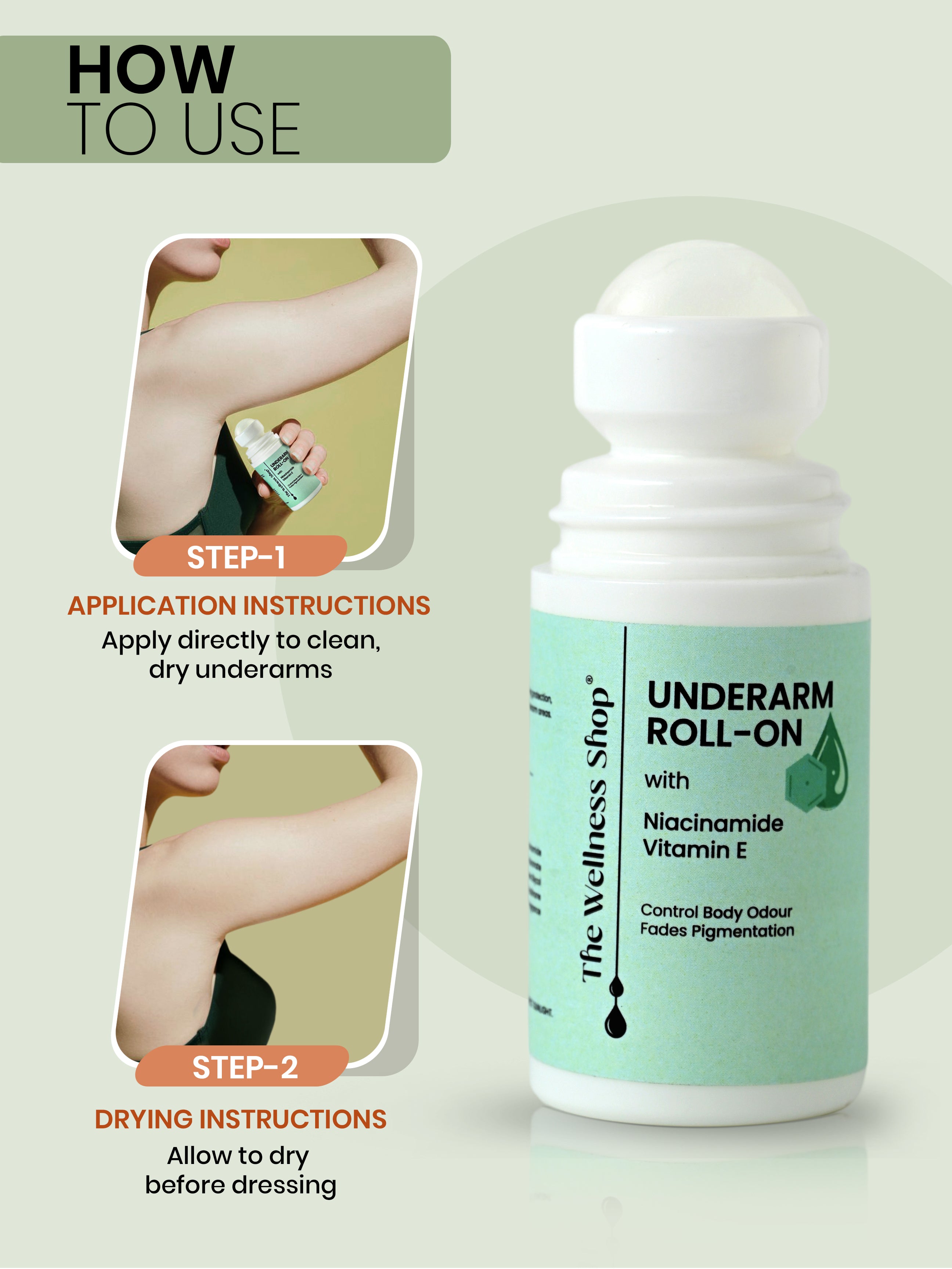 UNDERARMS ROLL ON FOR ODOUR CONTROL &amp; PIGMENTATION CONTROL