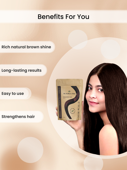 NATURAL BROWN HAIR COLOUR ( NO AMMONIA, PREMIUM QUALITY, LASTS 3 WEEKS)