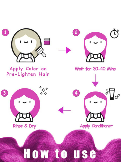 CANDY PINK SEMI PERMANENT HAIR COLOUR + BLEACHING KIT (VEGAN, NO AMMONIA, NO PARABEN)