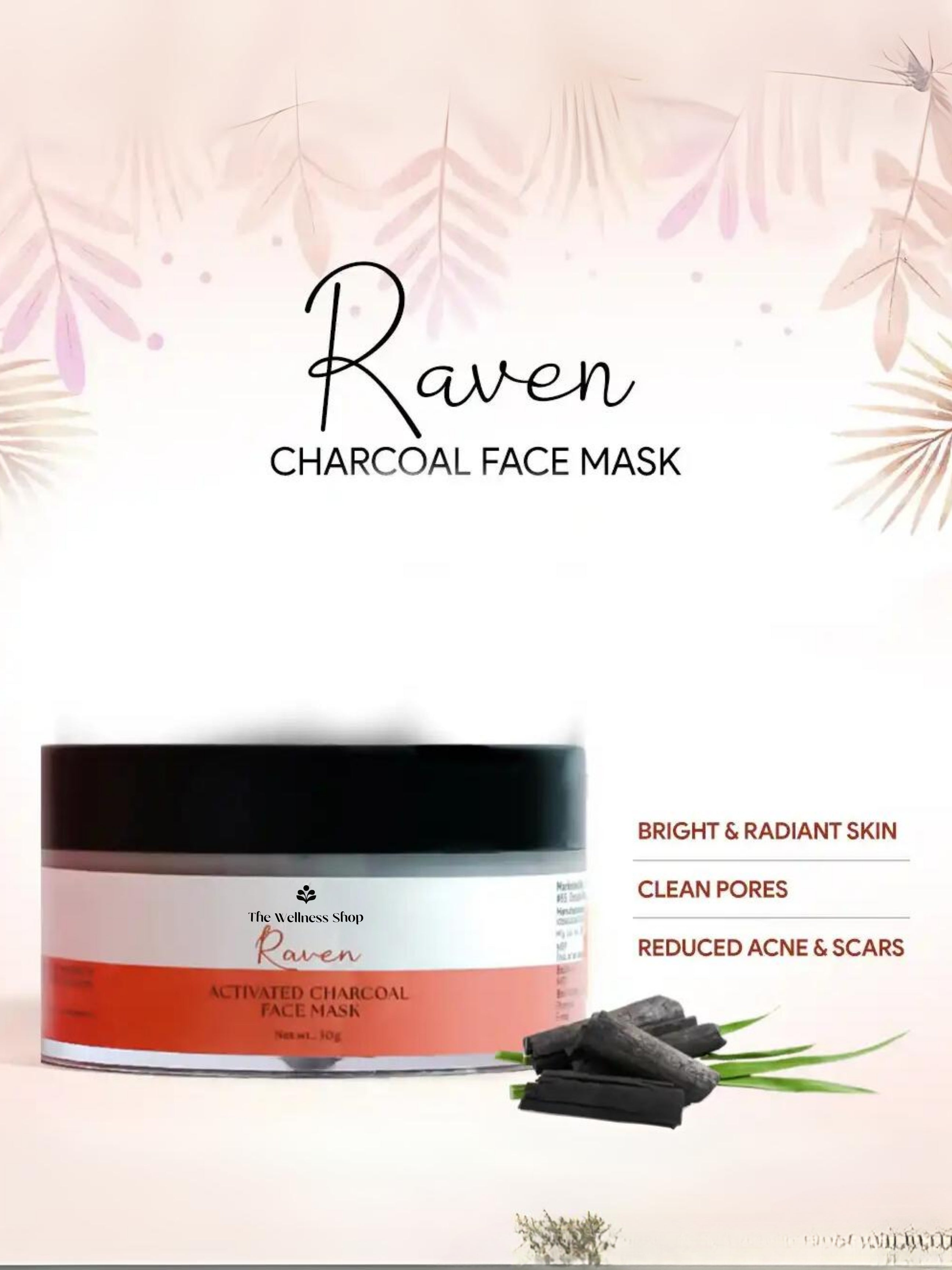 CHARCOAL FACE MASK (UNCLOG, EXFOLIATES &amp; TIGHTENS PORES)