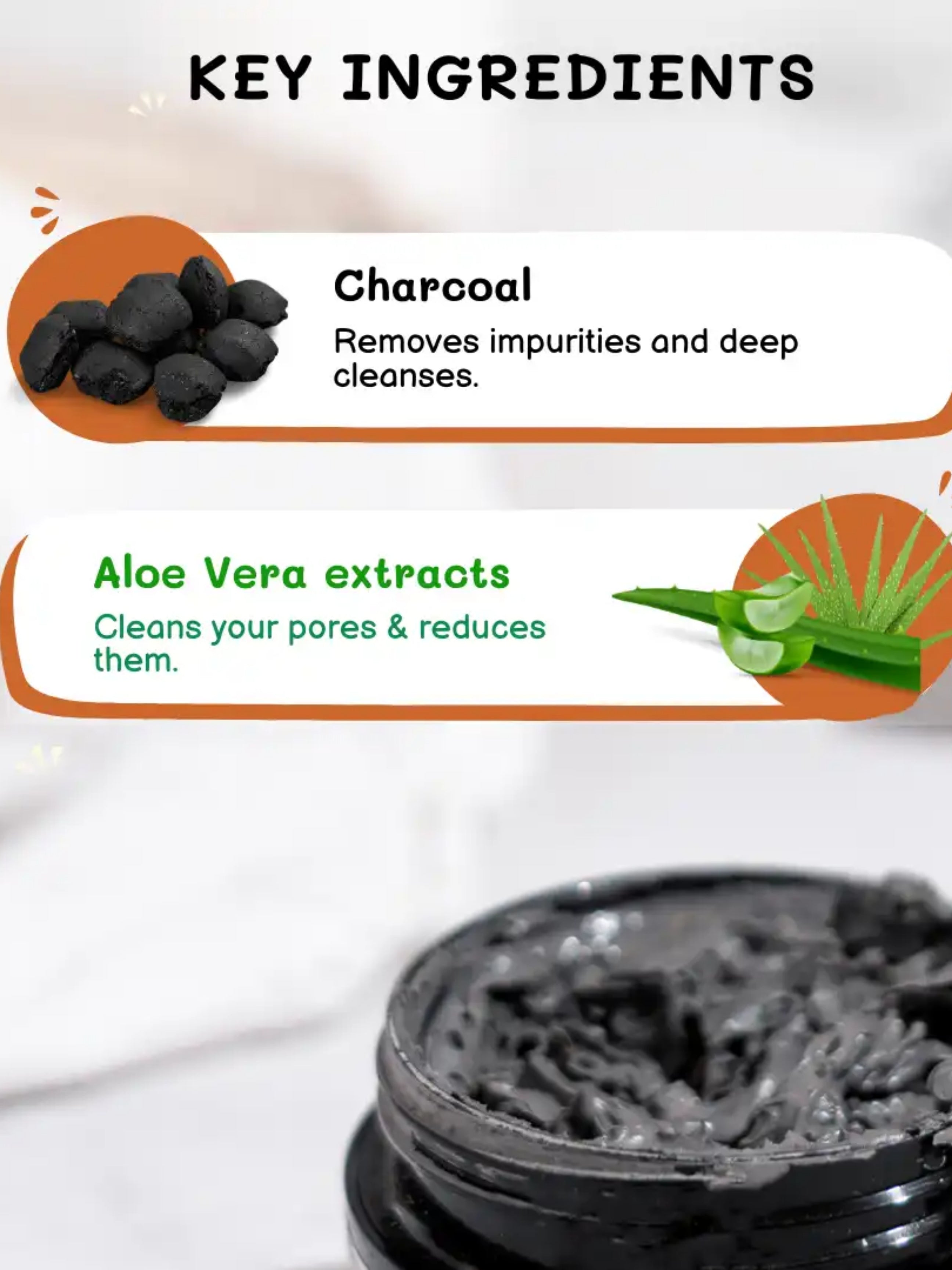 CHARCOAL FACE MASK (UNCLOG, EXFOLIATES &amp; TIGHTENS PORES)