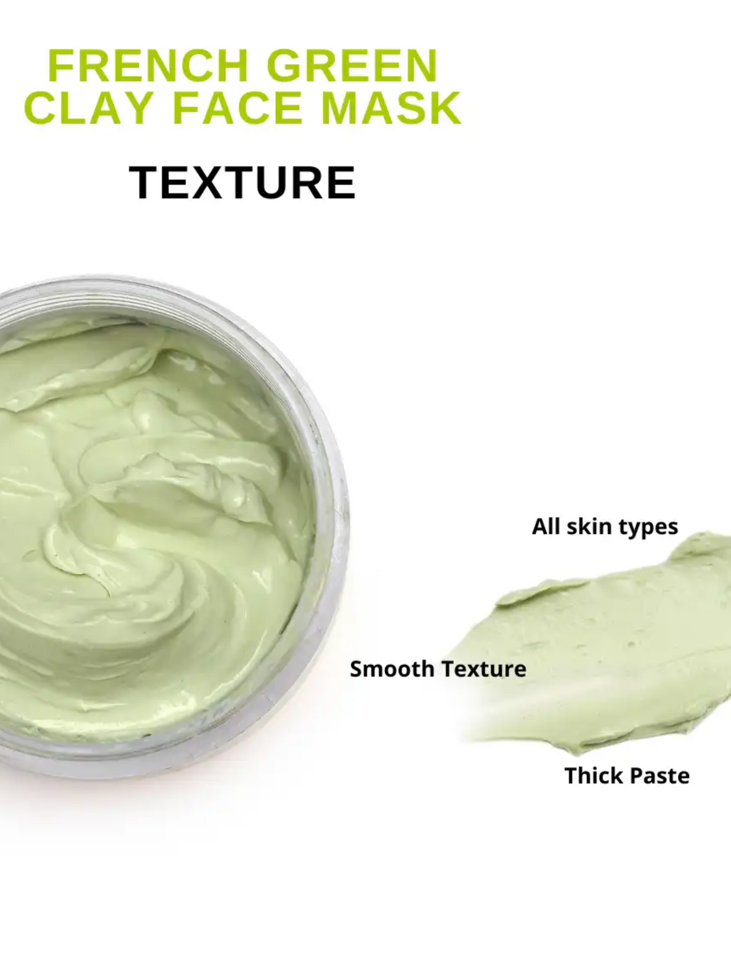 FRENCH GREEN CLAY FACE MASK (DETOXIFY &amp; IMPROVES SKIN&