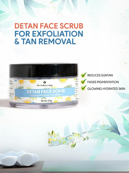 DETAN FACE SCRUB FOR EXFOLIATION AND TAN REMOVAL