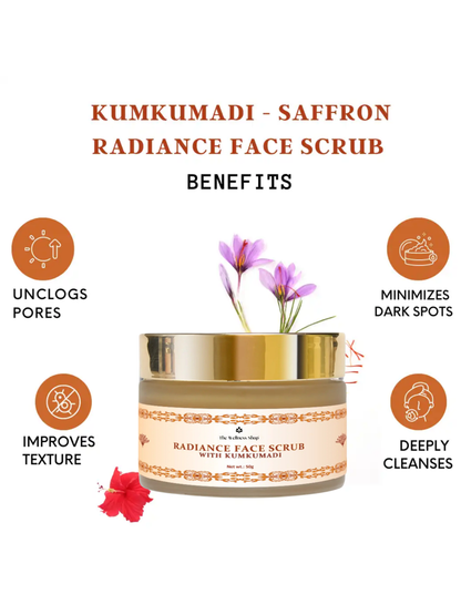 KUMKUMADI SAFFRON RADIANCE FACE SCRUB FOR GLOWING SKIN