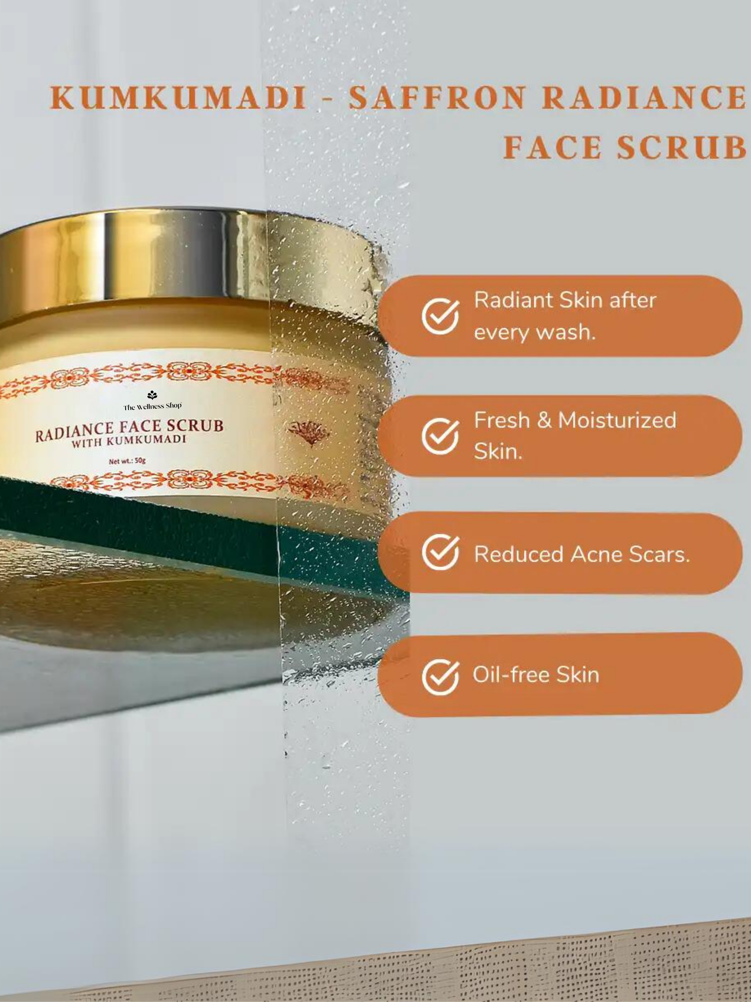 KUMKUMADI SAFFRON RADIANCE FACE SCRUB FOR GLOWING SKIN