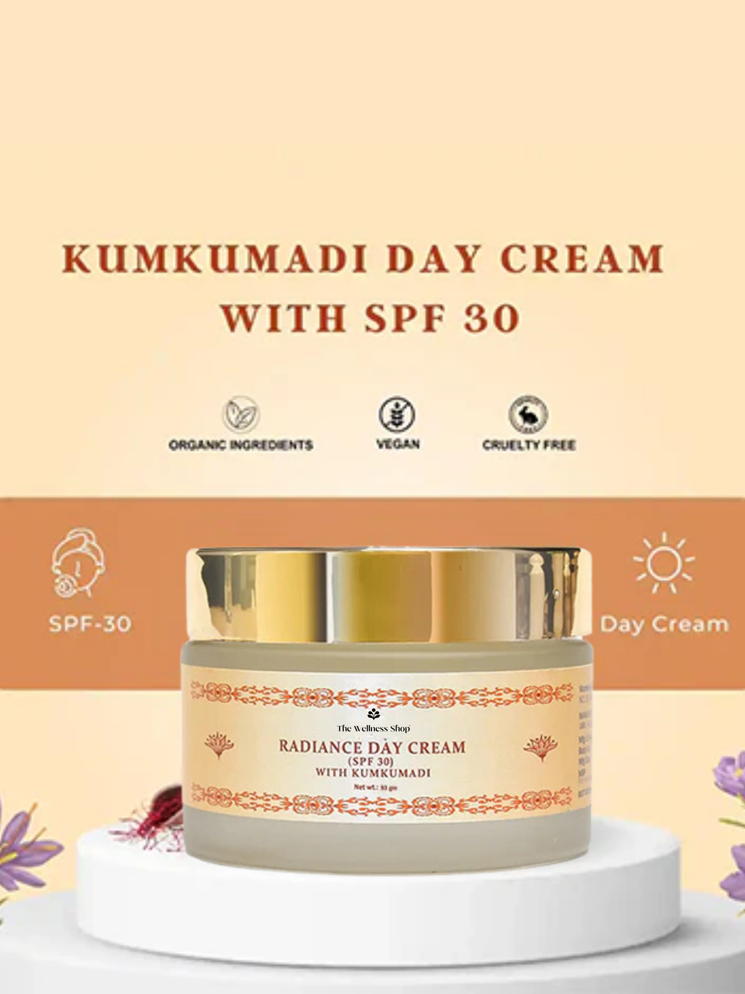 KUMKUMADI DAY CREAM WITH SPF 30 - SAFFRON RADIANCE DAY CREAM