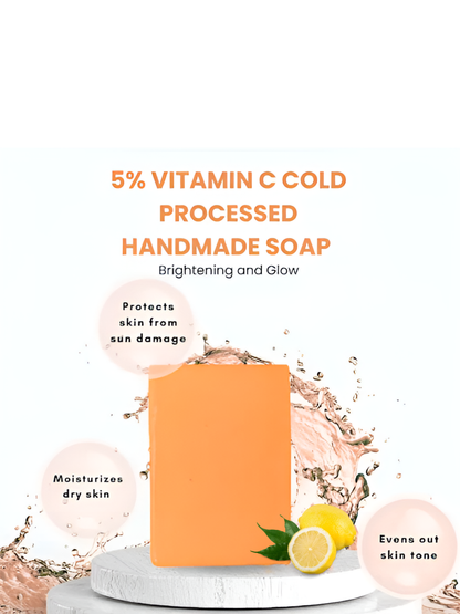 5% VITAMIN C COLD PROCESSED HANDMADE SOAP - BRIGHTENING &amp; GLOW