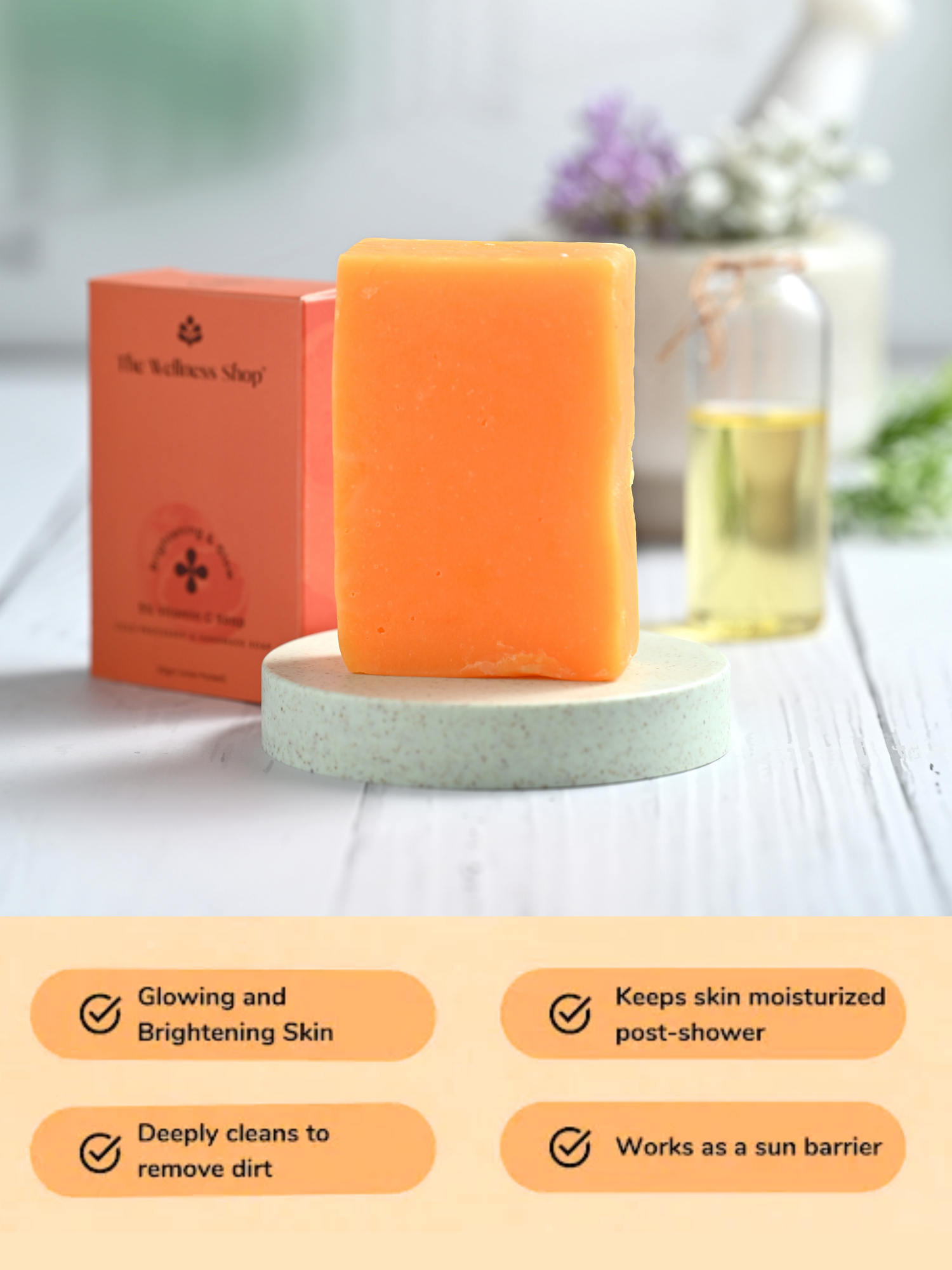 5% VITAMIN C COLD PROCESSED HANDMADE SOAP - BRIGHTENING &amp; GLOW