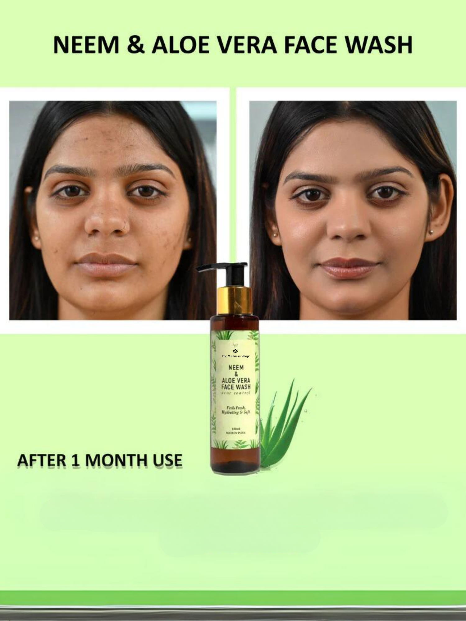 NEEM &amp; ALOE VERA FACE WASH FOR REFRESHING &amp; HYDRATING SKIN (NO PARABEN , NO SULPHATE)