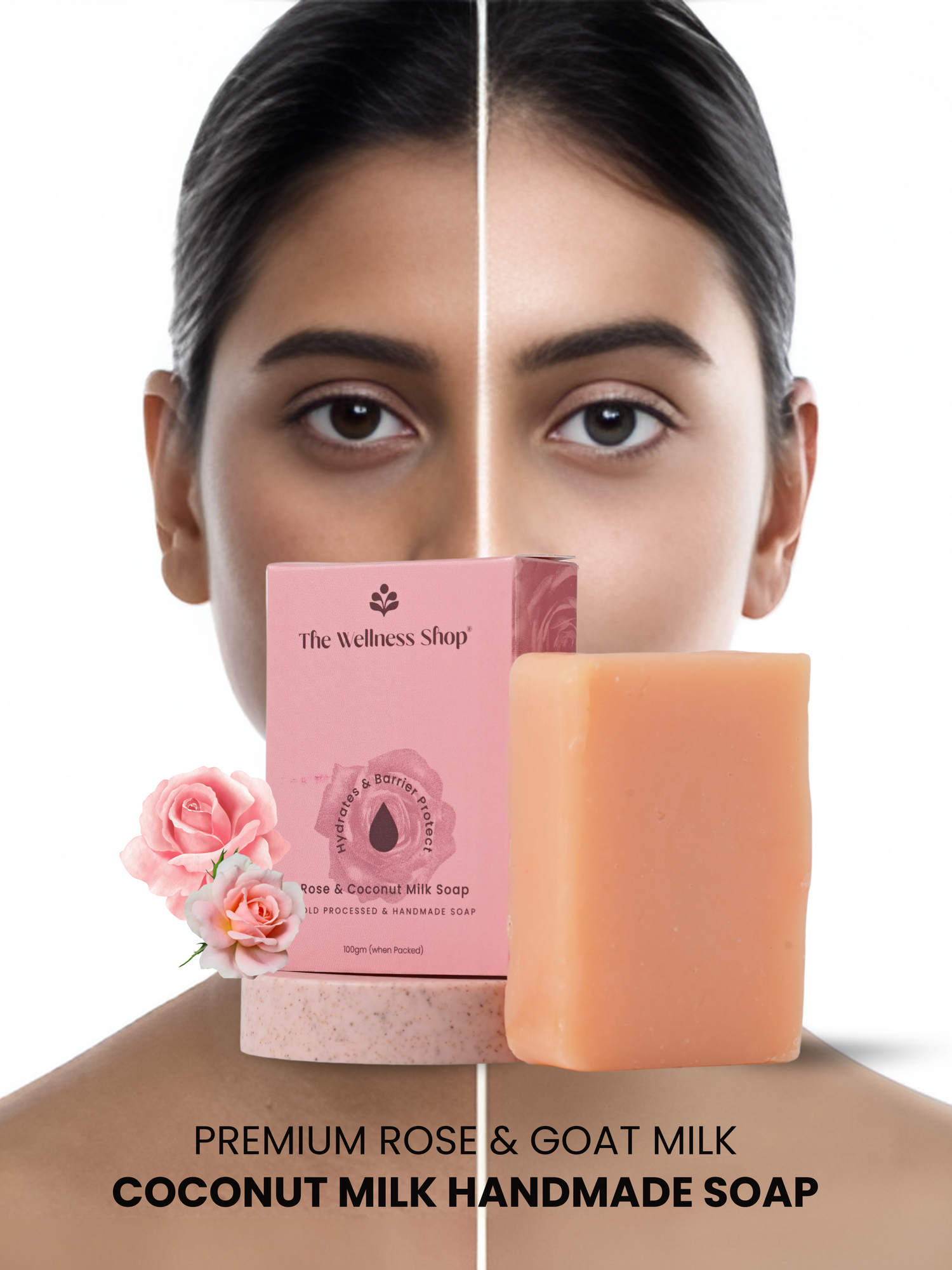 PREMIUM ROSE &amp; COCONUT MILK HANDMADE SOAP ( PARABEN AND SULPHATE FREE )