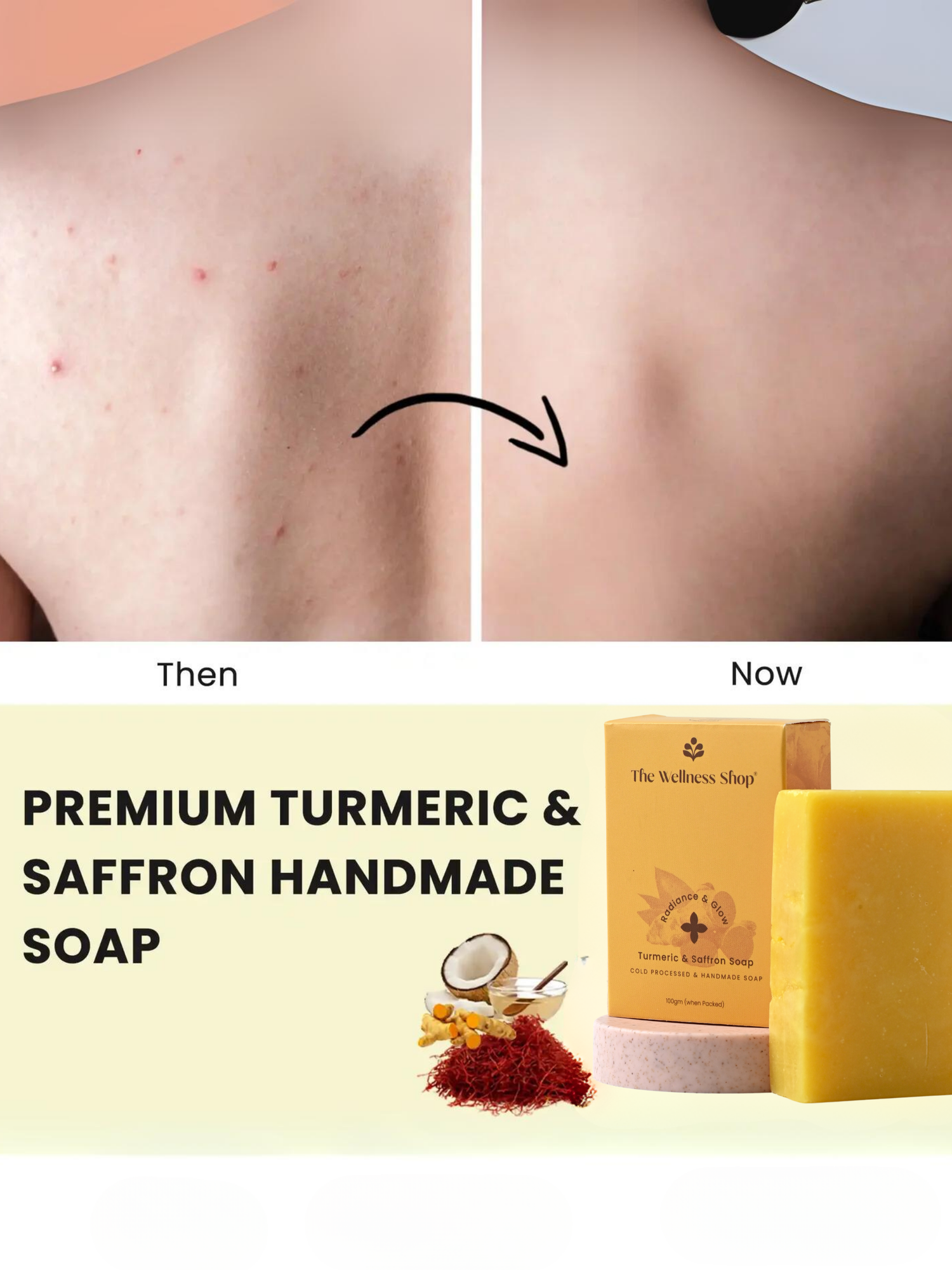 PREMIUM TURMERIC &amp; SAFFRON HANDMADE SOAP ( PARABEN &amp; SULPHATE FREE )