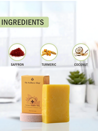 PREMIUM TURMERIC &amp; SAFFRON HANDMADE SOAP ( PARABEN &amp; SULPHATE FREE )