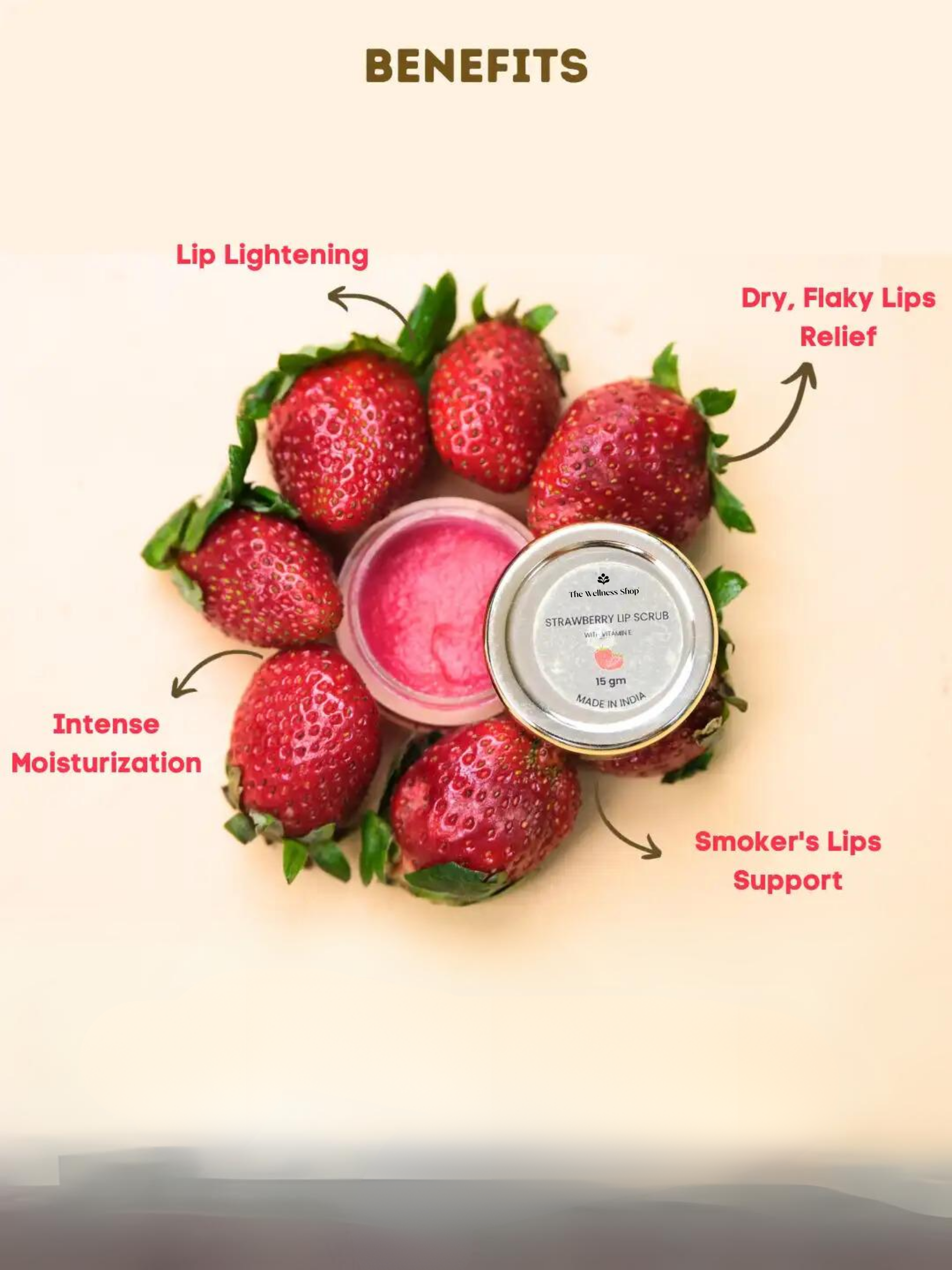 STRAWBERRY LIP SCRUB WITH VITAMIN E