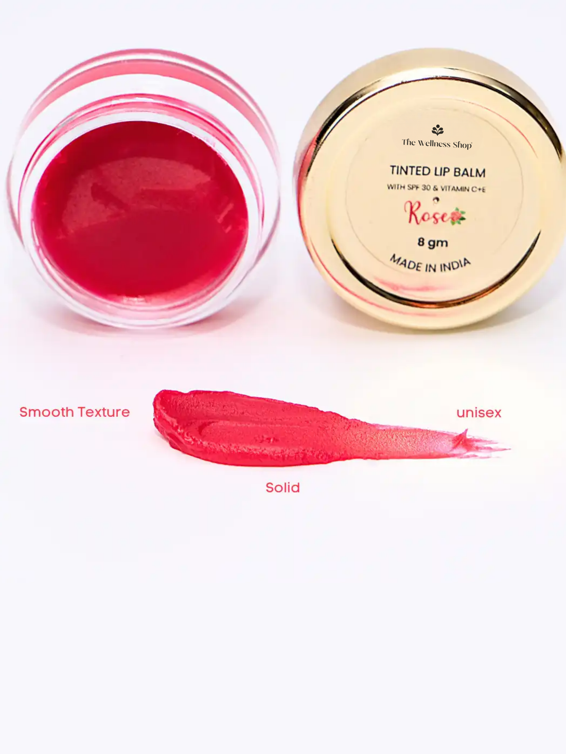 TINTED LIP BALM WITH SPF 30 INFUSED WITH VITAMIN C + E - ROSE