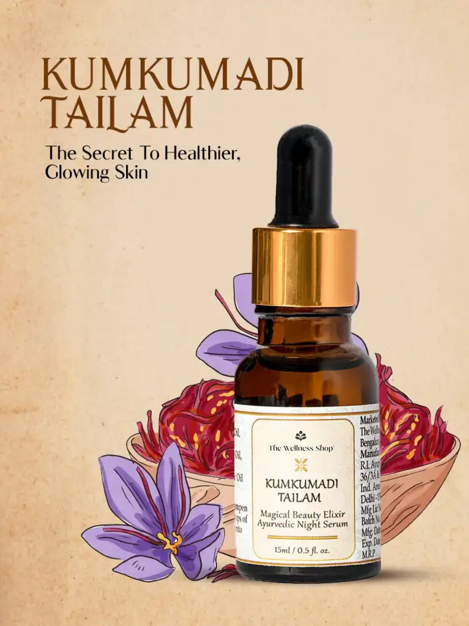 KUMKUMADI TAILAM MAGICAL BEAUTY ELIXIR AYURVEDIC NIGHT SERUM