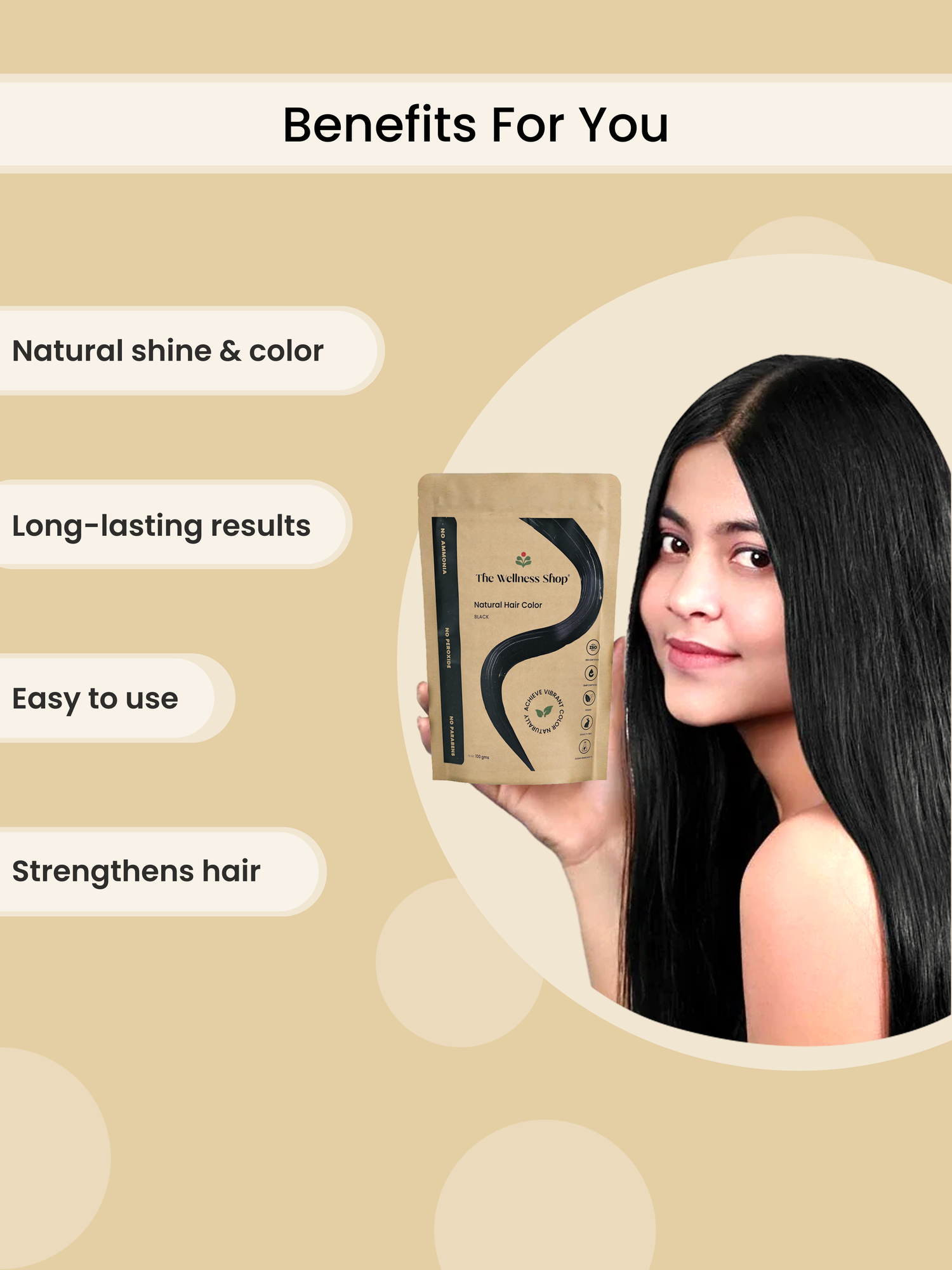 NATURAL BLACK HAIR COLOUR ( NO AMMONIA, PREMIUM QUALITY, LASTS 3 WEEKS)