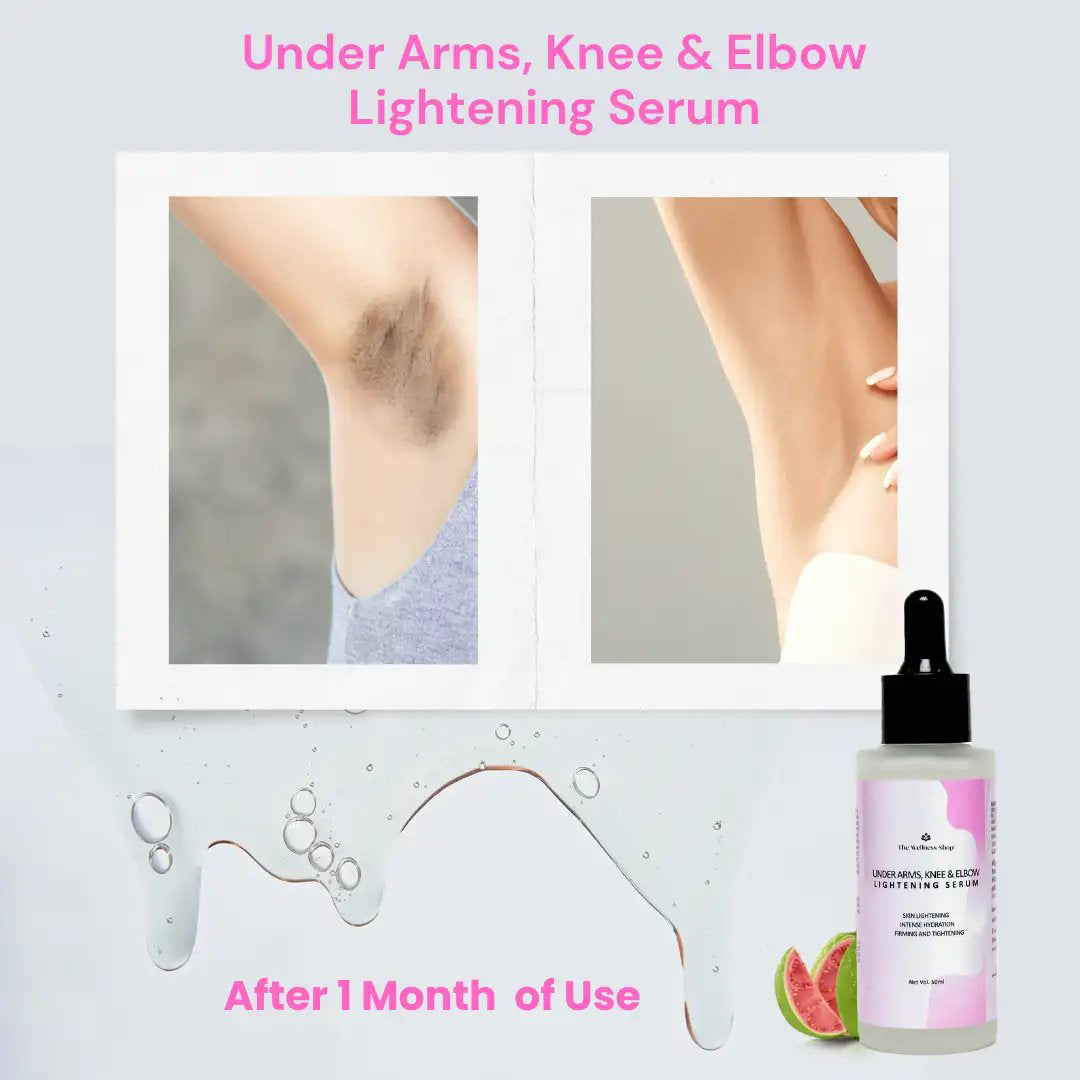 UNDER ARMS, KNEE AND ELBOW LIGHTENING SERUM (ORGANIC INGREDIENTS, LIGHTENS IN 3 WEEKS)