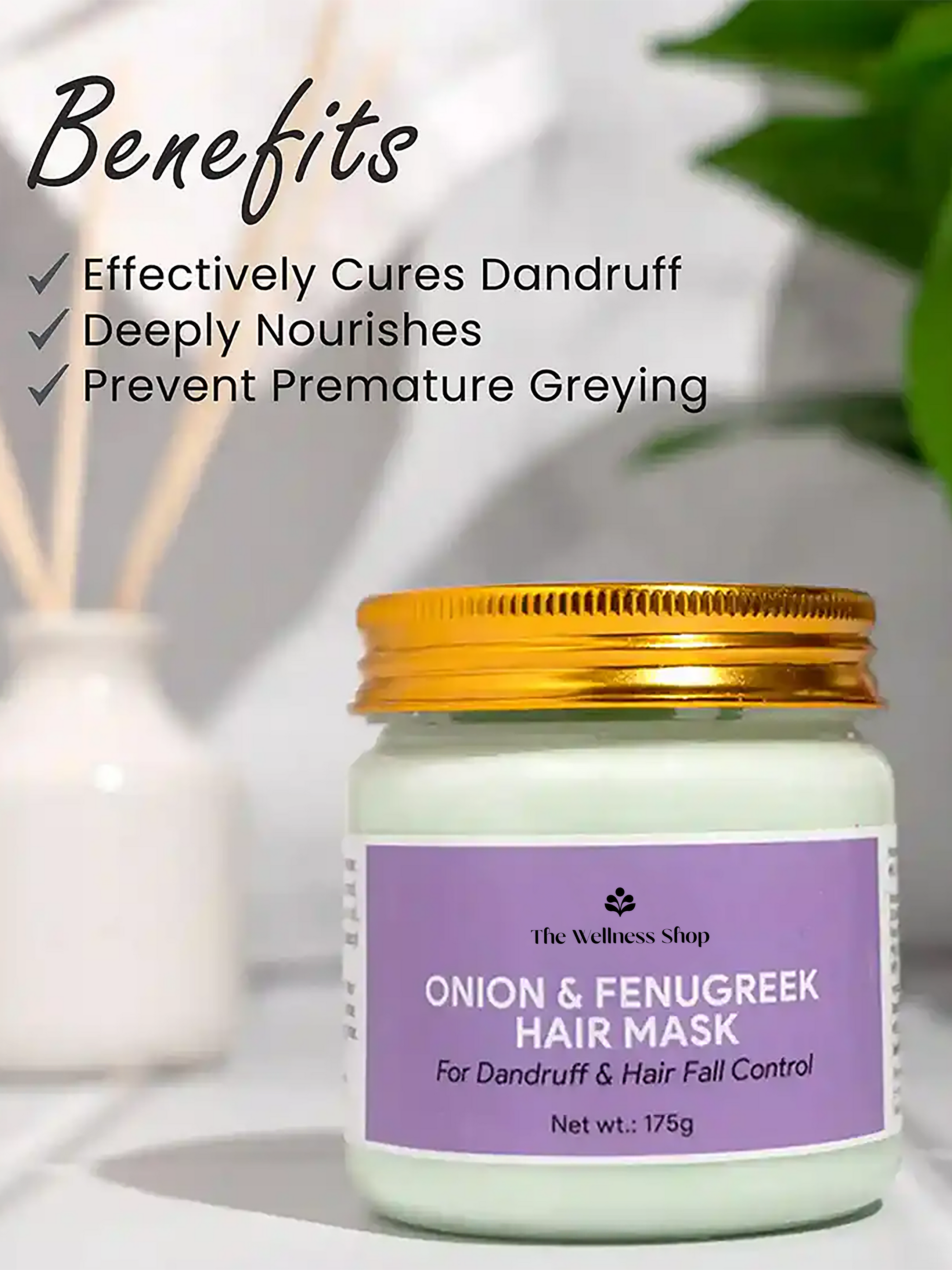 ONION &amp; FENUGREEK HAIR MASK (CONTROLS DANDRUFF &amp; HAIR FALL IN 4 WEEKS)