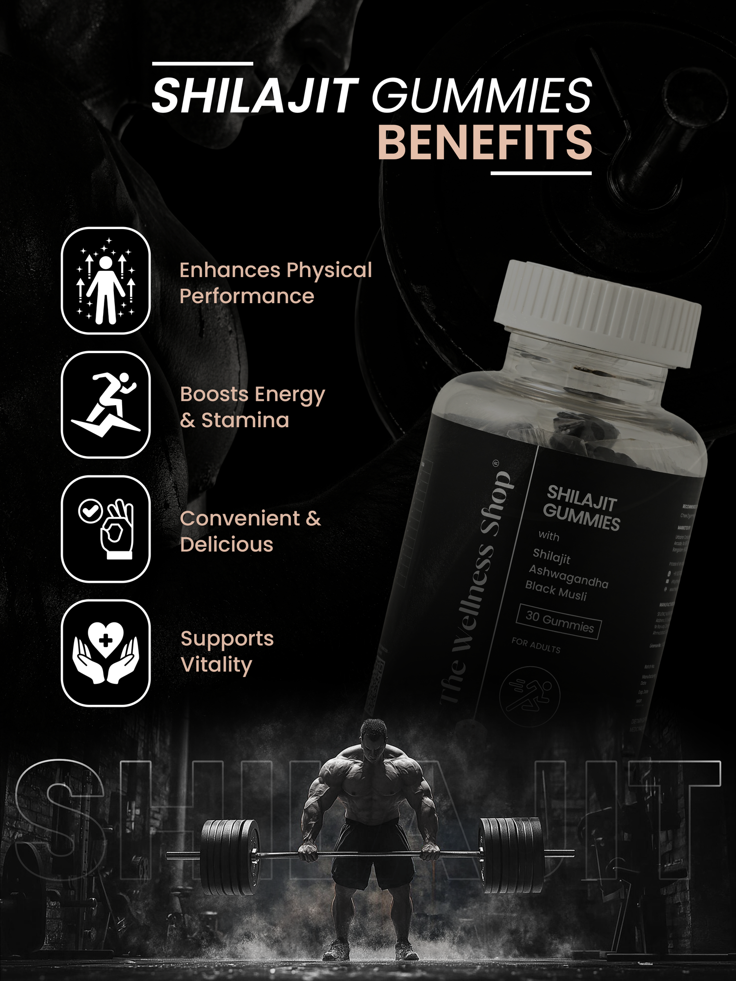 SHILAJIT GUMMIES - BOOSTS ENERGY, IMPROVES STAMINA, AND SUPPORTS OVERALL WELLNESS