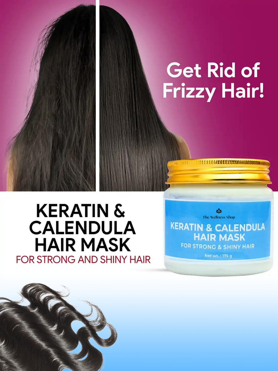 KERATIN AND CALENDULA HAIR MASK (ADDS STRENGTH &amp; ENHANCES SHINE IN 4 WEEKS)