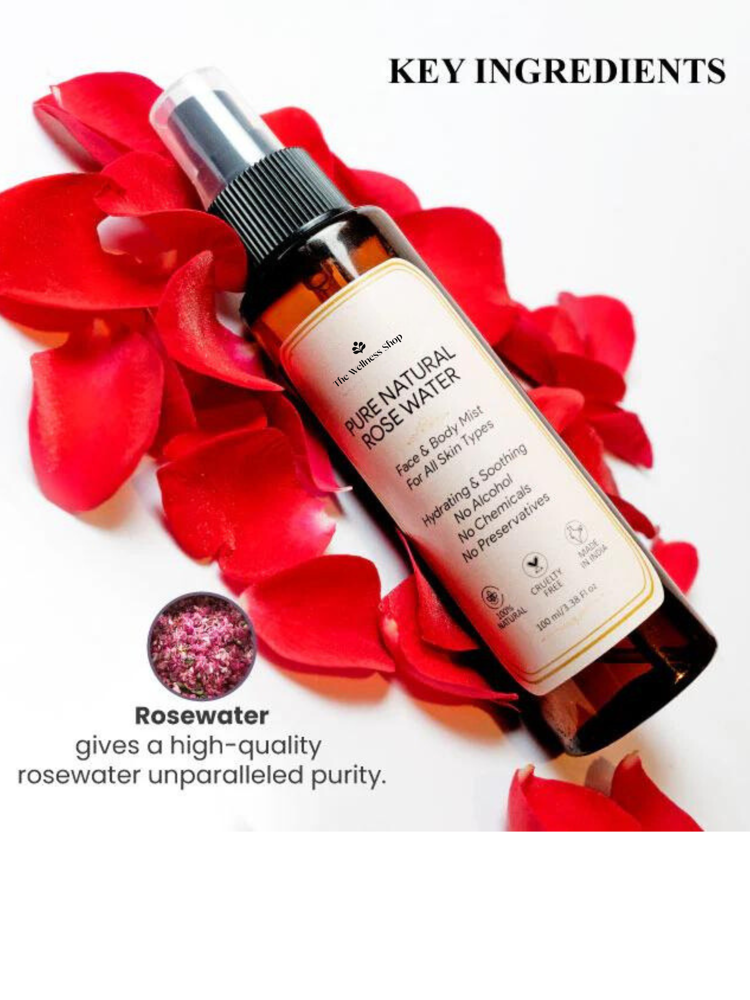 PURE ROSE WATER FOR REFRESHING &amp; HYDRATING SKIN