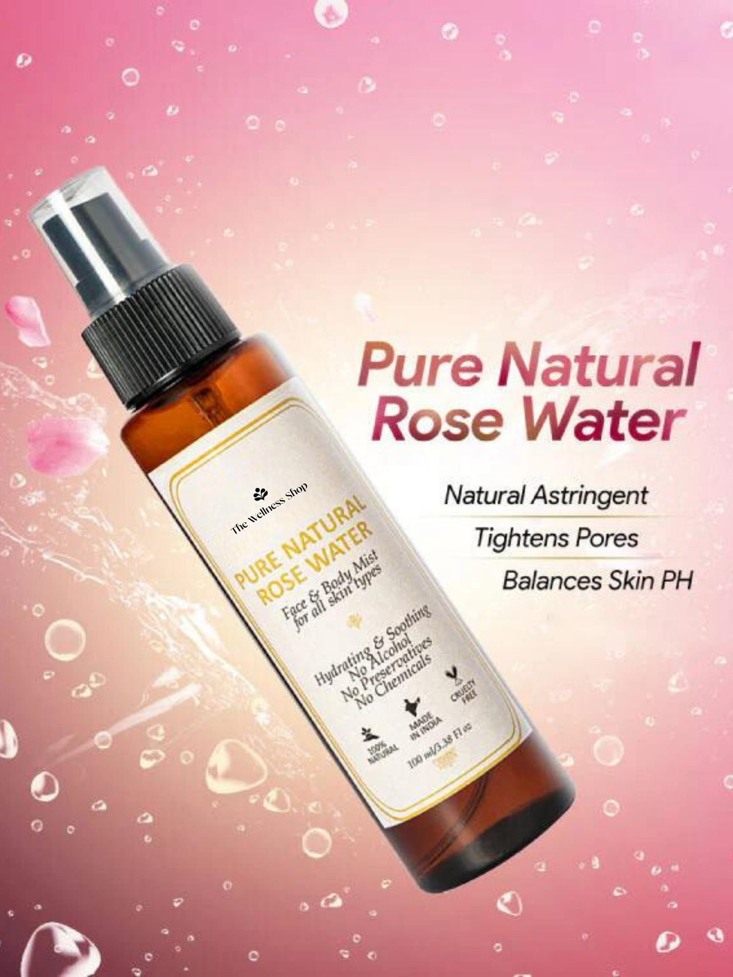 PURE ROSE WATER FOR REFRESHING &amp; HYDRATING SKIN