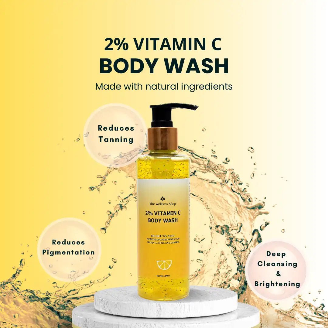 2% VITAMIN C BODY WASH (REJUVENATES &amp; REFRESHES SKIN, REDUCES DARK SPOTS, SULPHATE AND PARABEN FREE)