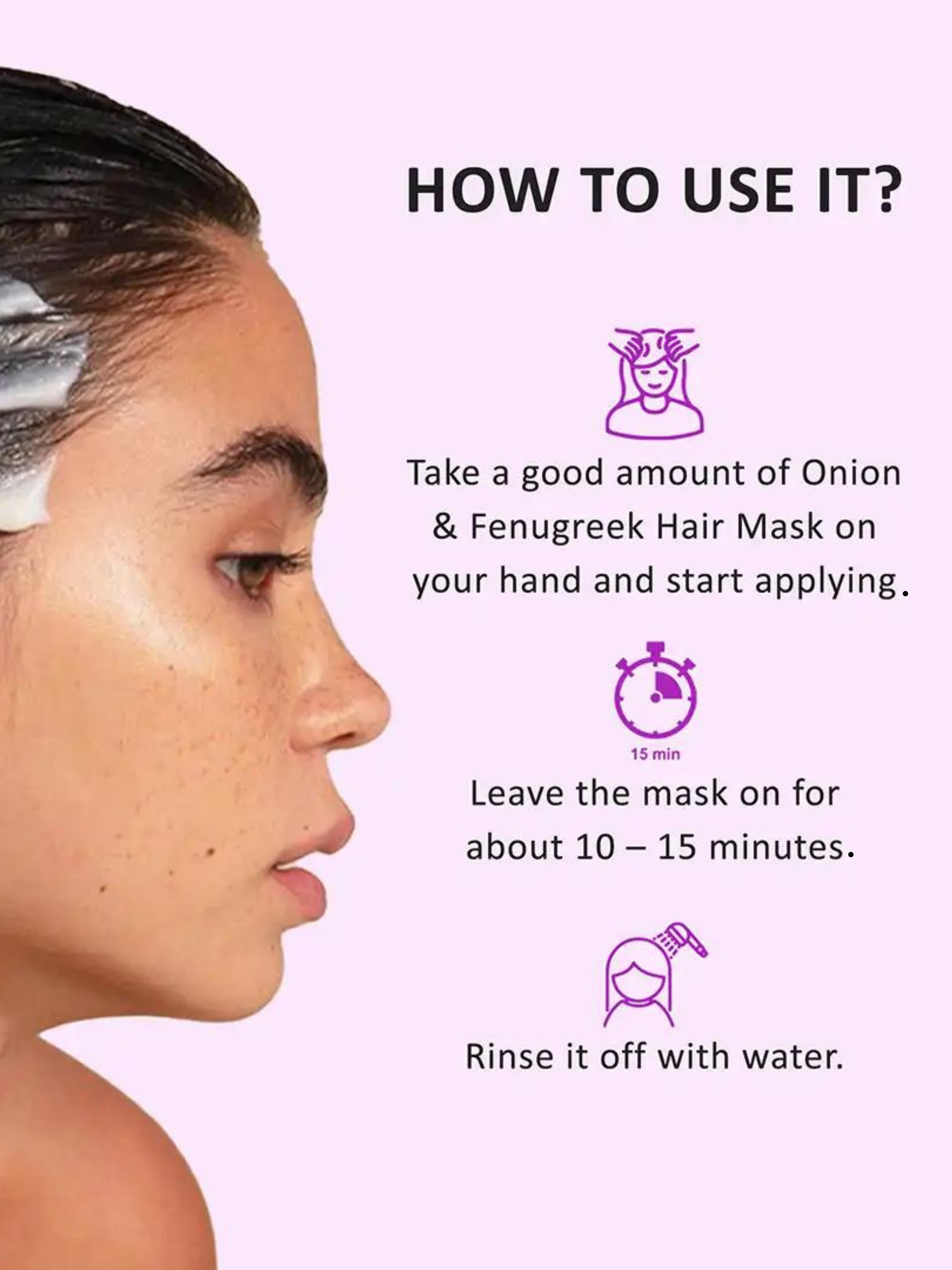 ONION &amp; FENUGREEK HAIR MASK (CONTROLS DANDRUFF &amp; HAIR FALL IN 4 WEEKS)