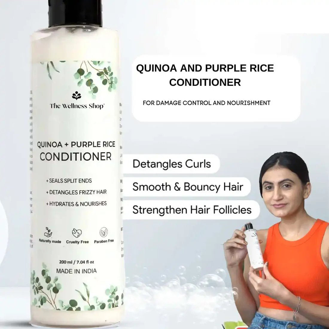 QUINOA AND PURPLE RICE CONDITIONER FOR DAMAGE CONTROL &amp; NOURISHMENT (NO PARABEN, NO SULPHATE)