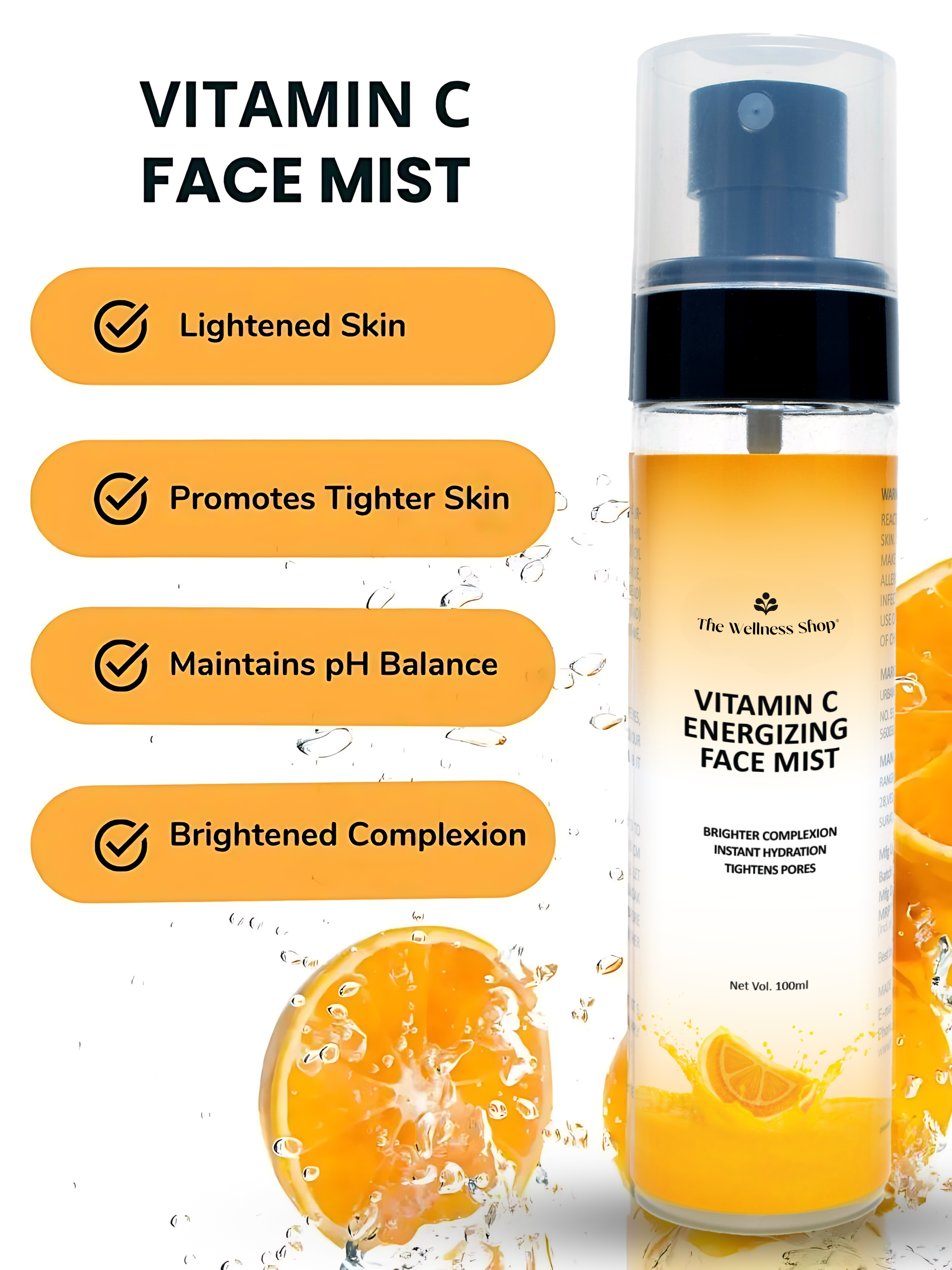 VITAMIN C ENERGISING FACE MIST (IMPROVES SKIN TEXTURE, HYDRATES &amp; MOSTURISES SKIN)