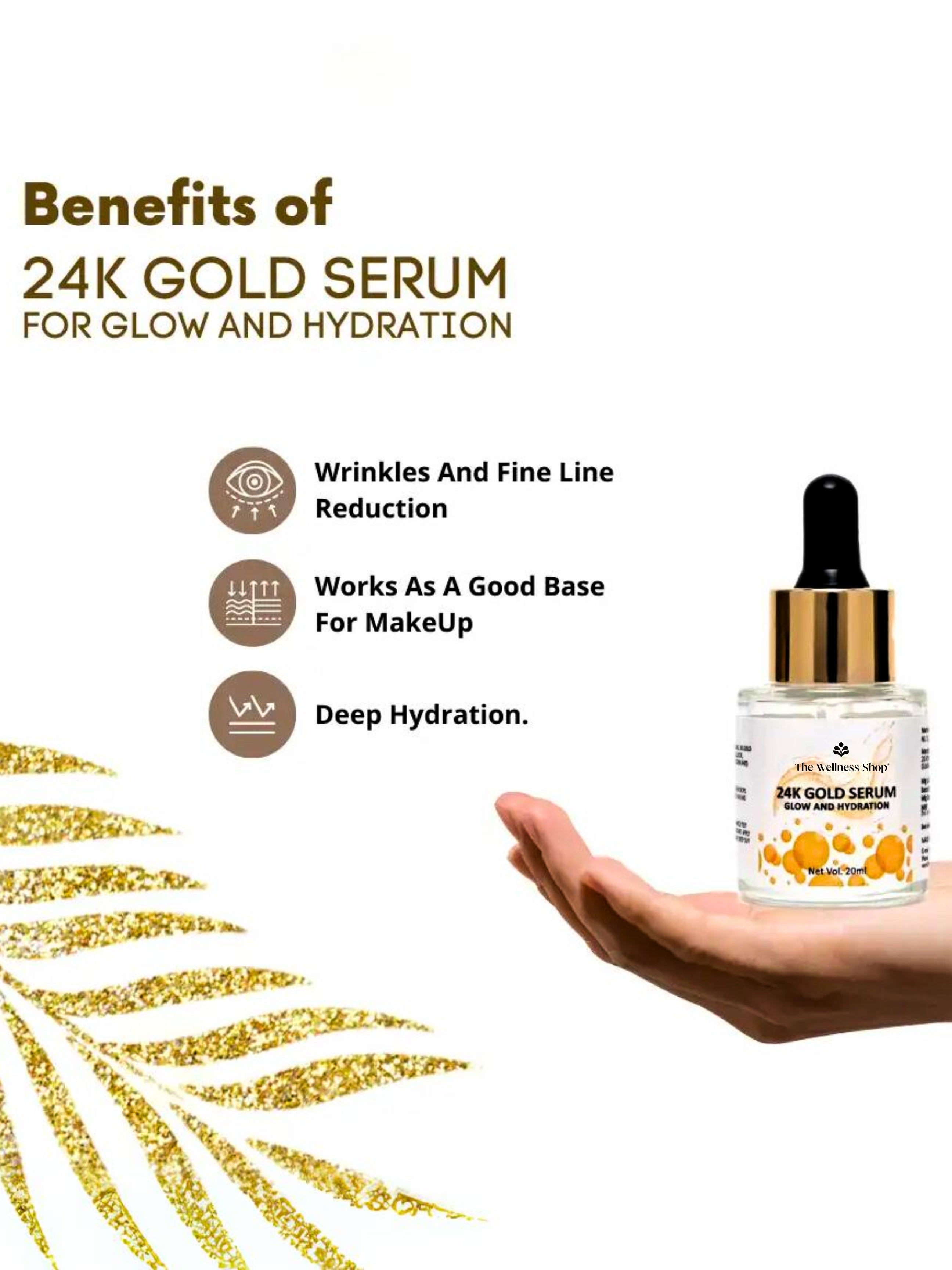 24K GOLD SERUM FOR GLOW AND HYDRATION - WATER BASED