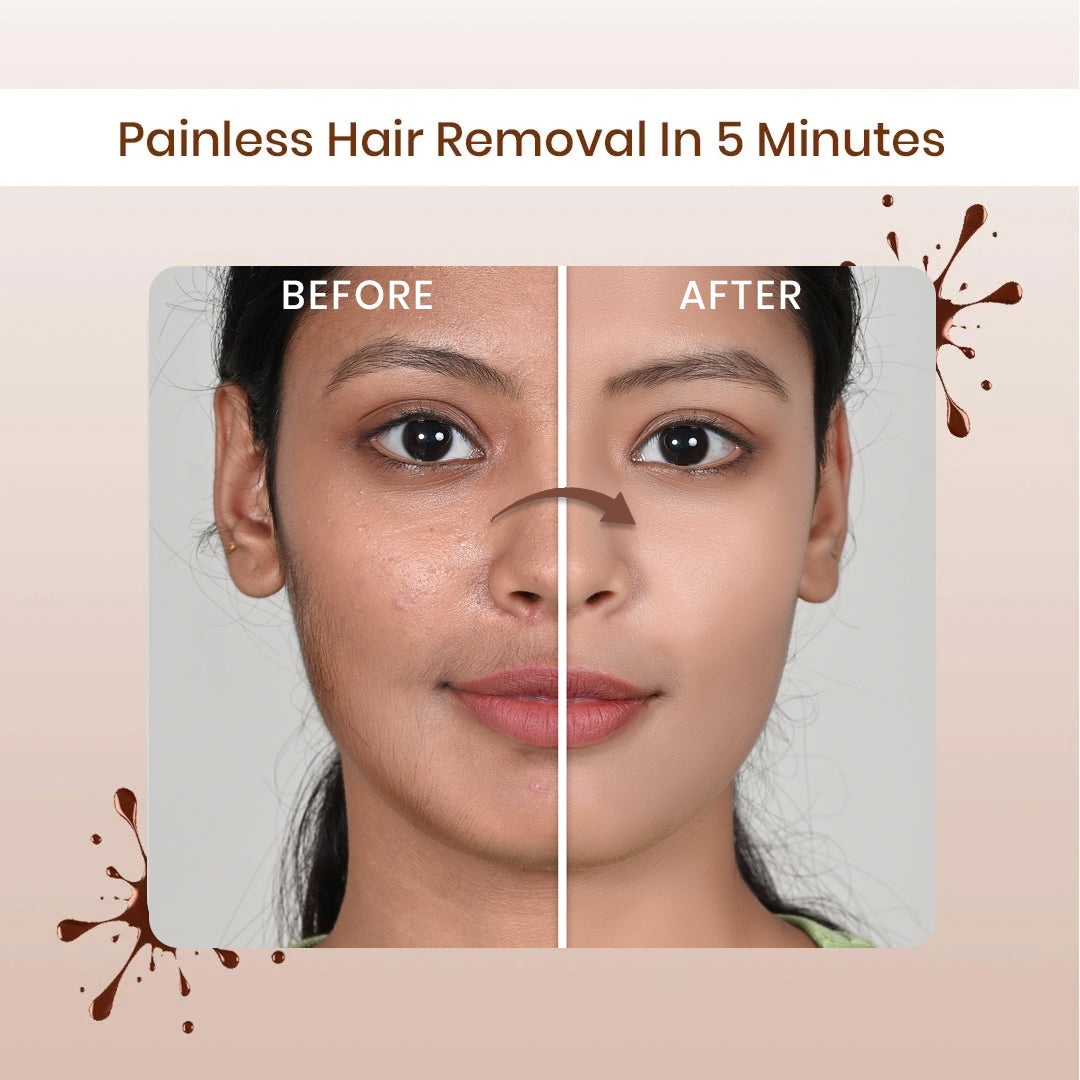 CHOCOLATE FACIAL WAX POWDER - 5 MINUTE PAINLESS HERBAL WAX POWDER