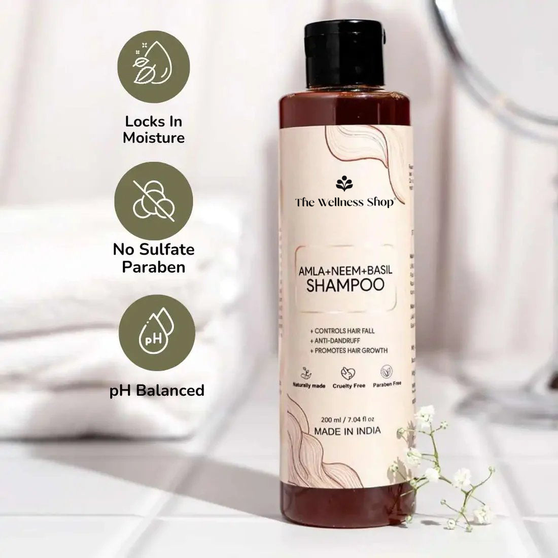 AMLA, NEEM AND BASIL SHAMPOO FOR DANDRUFF &amp; HAIR FALL CONTROL (NO PARABEN, NO SULPHATE)