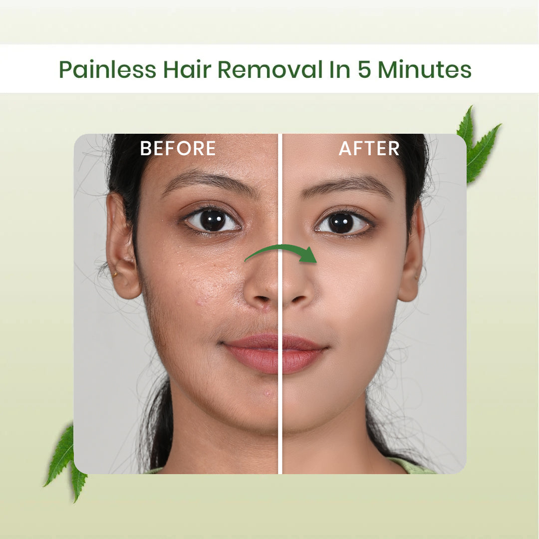 NEEM FACIAL WAX POWDER - 5 MINUTE PAINLESS HERBAL WAX POWDER