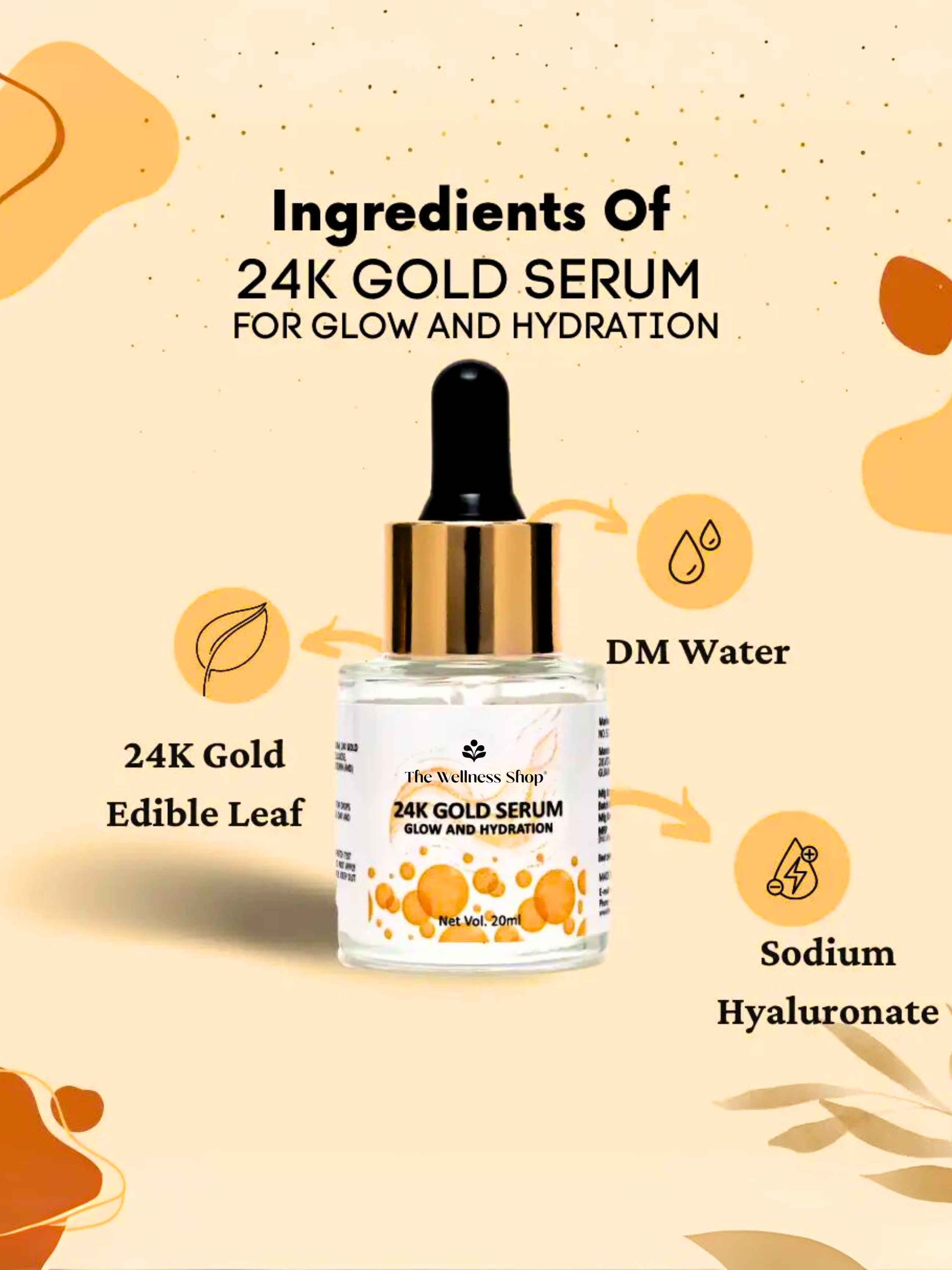 24K GOLD SERUM FOR GLOW AND HYDRATION - WATER BASED