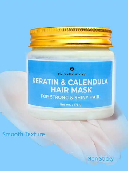 KERATIN AND CALENDULA HAIR MASK (ADDS STRENGTH &amp; ENHANCES SHINE IN 4 WEEKS)