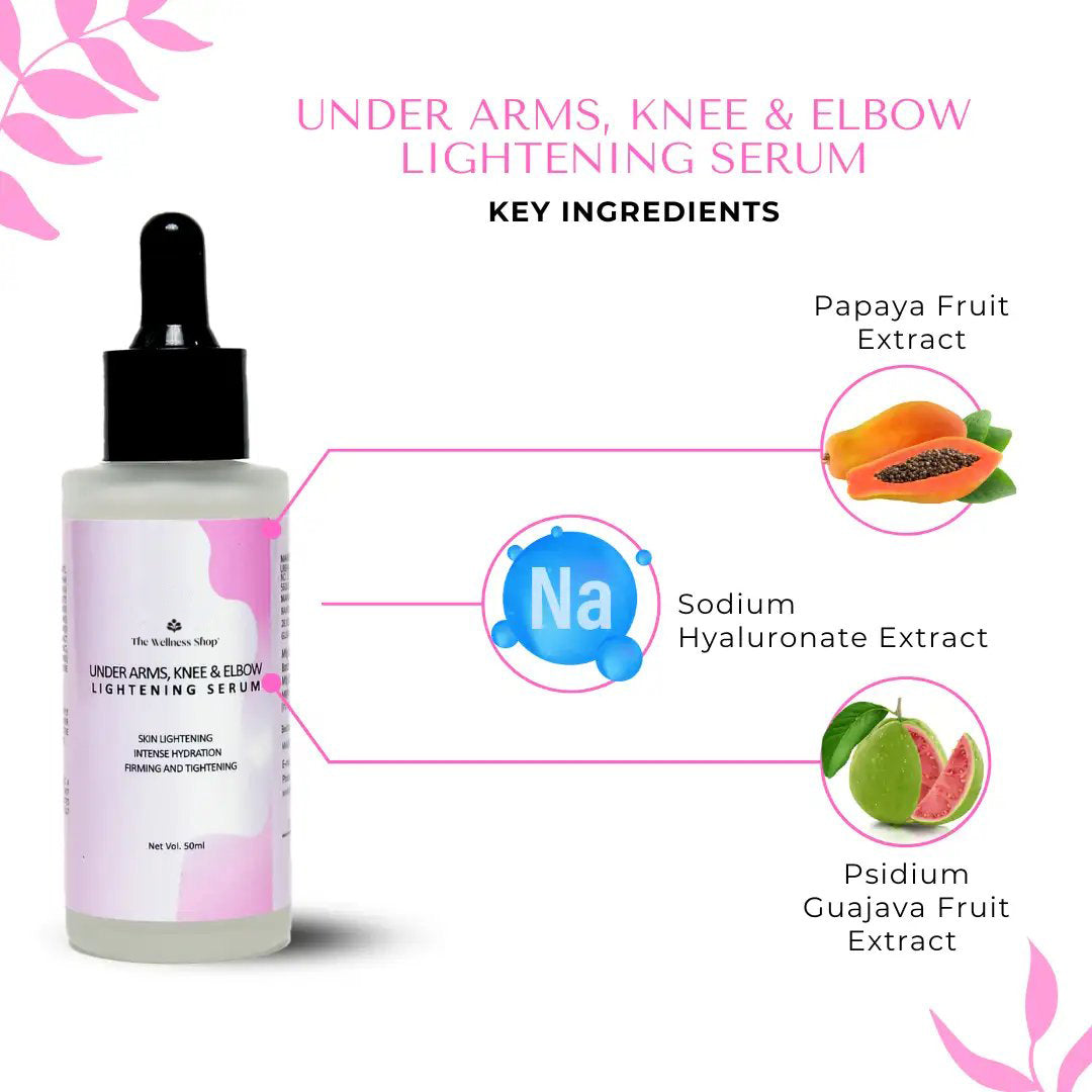 UNDER ARMS, KNEE AND ELBOW LIGHTENING SERUM (ORGANIC INGREDIENTS, LIGHTENS IN 3 WEEKS)