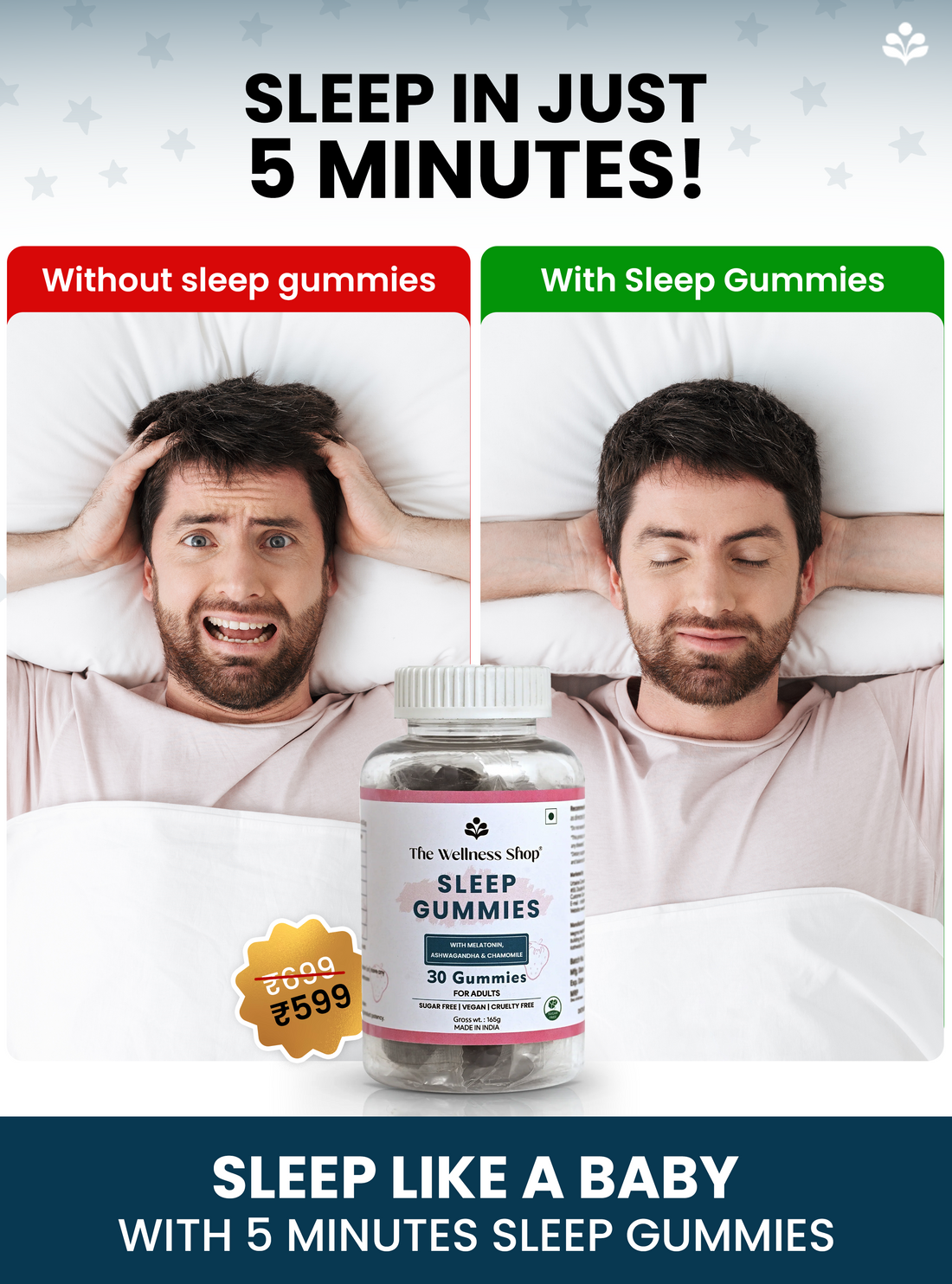 SLEEP GUMMIES – 5-MINUTE, FAST-ACTING, NATURAL SOLUTION FOR QUALITY SLEEP