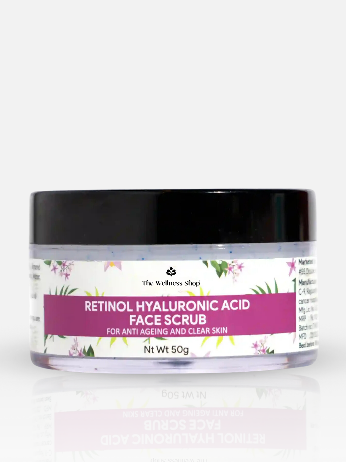 RETINOL AND HYALURONIC FACE SCRUB FOR ANTI AGEING AND CLEAR SKIN