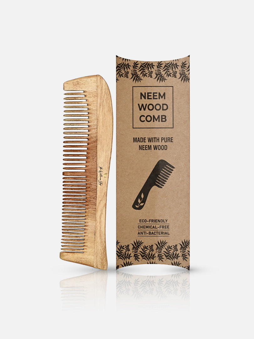 DUAL TOOTH RAW WOODEN NEEM COMB