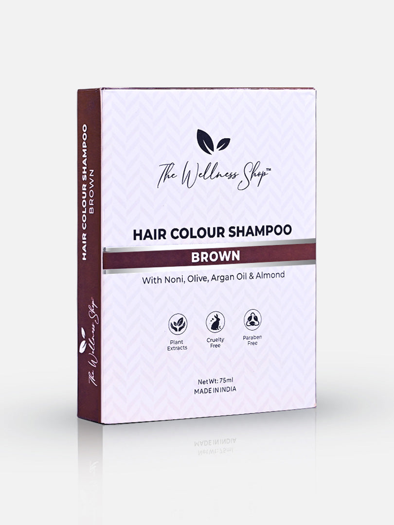 INSTANT BROWN HAIR COLOURING SHAMPOO + CONDITIONER (NO PARABEN , NO AMMONIA , LASTS 3-4 WEEKS)