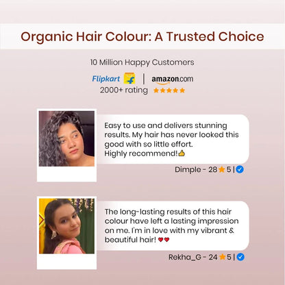 ORGANIC BURGUNDY HAIR COLOUR (HENNA BASED, PREMIUM QUALITY, NO PPD, NO AMMONIA, LASTS 2-3 WEEKS)