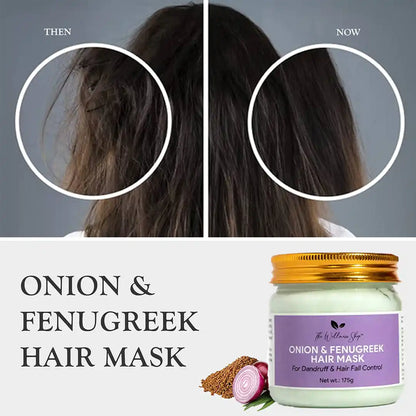 ONION &amp; FENUGREEK HAIR MASK (CONTROLS DANDRUFF &amp; HAIR FALL IN 4 WEEKS)