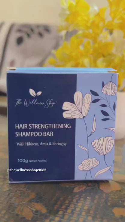 HAIR STRENGTHENING SHAMPOO BAR WITH HIBISCUS, AMLA &amp; BHRINGRAJ (NO PARABEN, NO SULPHATE, NO SLES)