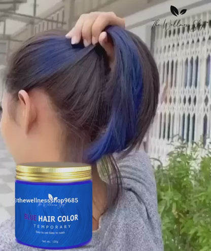 SPARKLING BLUE TEMPORARY HAIR COLOUR (NO BLEACH, NO DYE, NO DAMAGE)